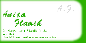 anita flamik business card